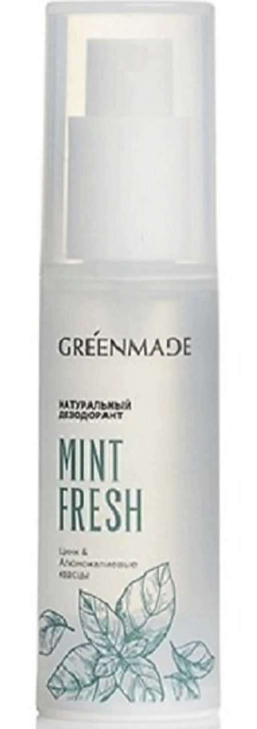 Дезодорант натуральный MINT FRESH цинк
и алюмокалиевые квасцы