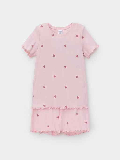 К 1652/холодный розовый,милые сердечки пижама для дев - Crockid фото 2