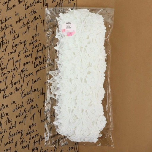 Кружево гипюровое, 50 мм, 14±1 м, цвет белый