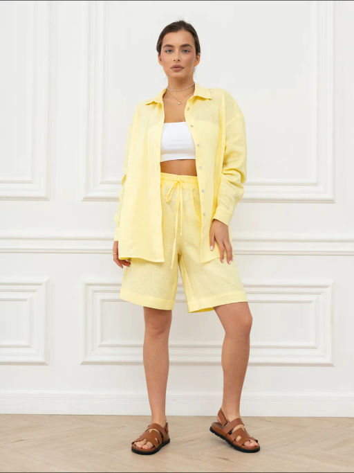 Шорты женские Лён-2 Светло-голубой - Modamica фото 24