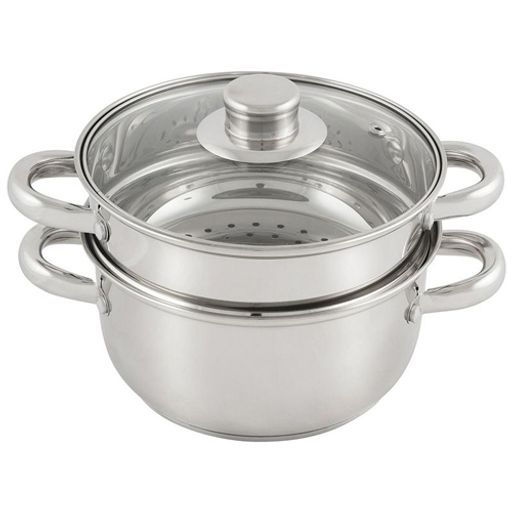 Пароварка MEDIANO 2х-уровневая из нерж стали, объем 2,5 л, индукция/капс дно арт.008524