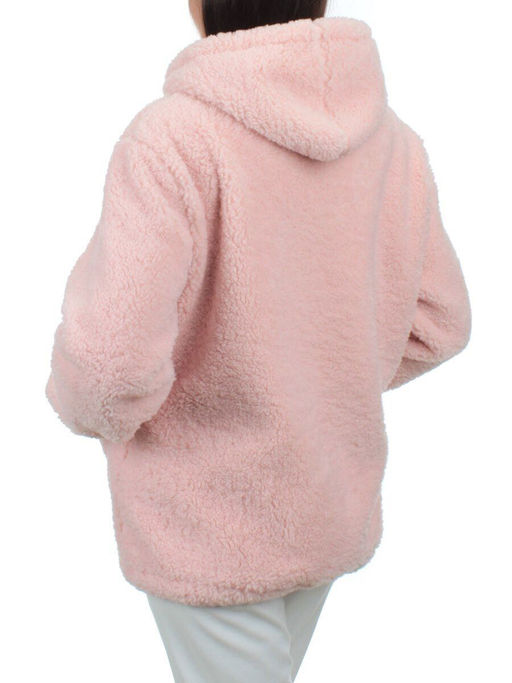 1001 PINK Куртка плюшевая демисезонная (65% хлопок, 35% полиэстер) оверсайз 44-54