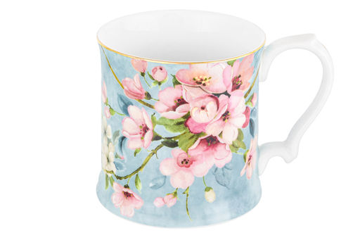 Кружка 380 мл 12,3*9*9 см Яблоневый цвет на голубом NEW BONE CHINA - Elan gallery фото 8