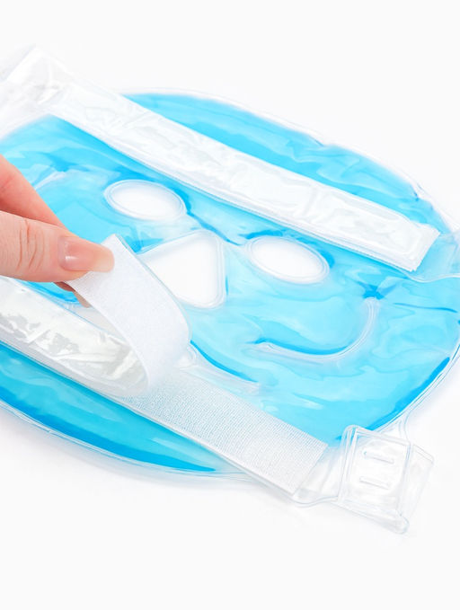 Маска для лица гидрогелевая, охлаждающая/согревающая, 22.5?19.5 см, синяя