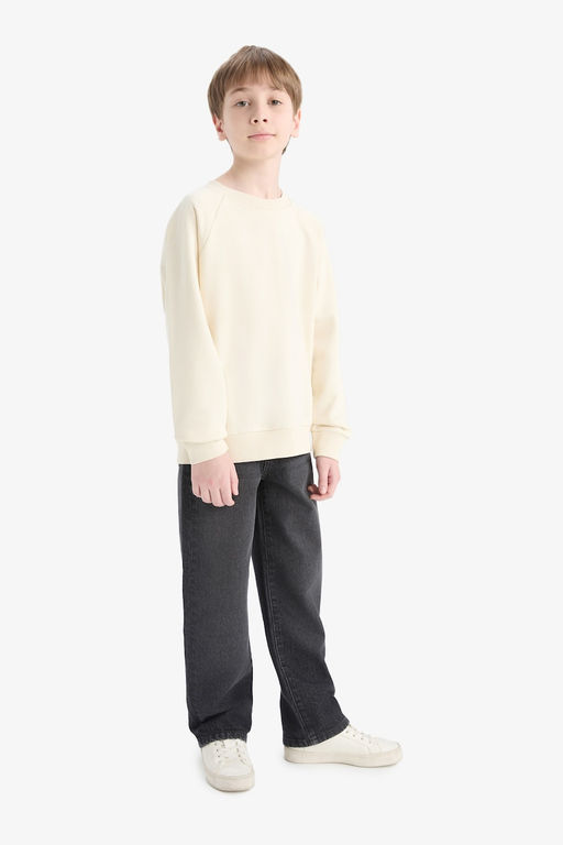 Bisiklet Yaka Basic D_z Okul Sweatshirt Erkek _ocuk - Defacto фото 2