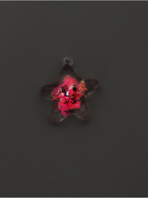 Цена за 5 шт. Подвеска для творчества акрил «Улыбчивая звёздочка», светится в темноте, 3×2.7×1 см, МИКС