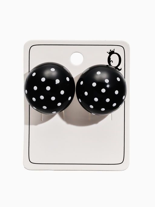 Серьги «Бусина. Шар в точку», d=2 см, чёрные, белые