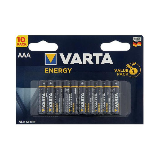 Батарейка алкалиновая Varta Energy, AAA, LR03-10BL, 1.5 В, блистер, 10 шт.