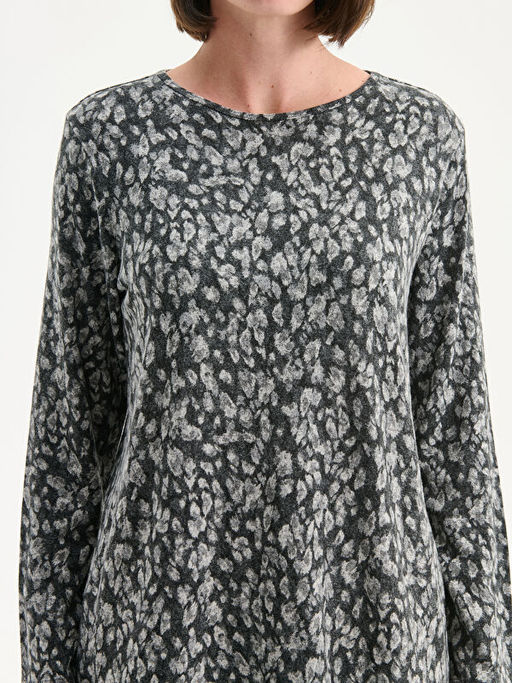 Bisiklet Yaka Desenli Bluz