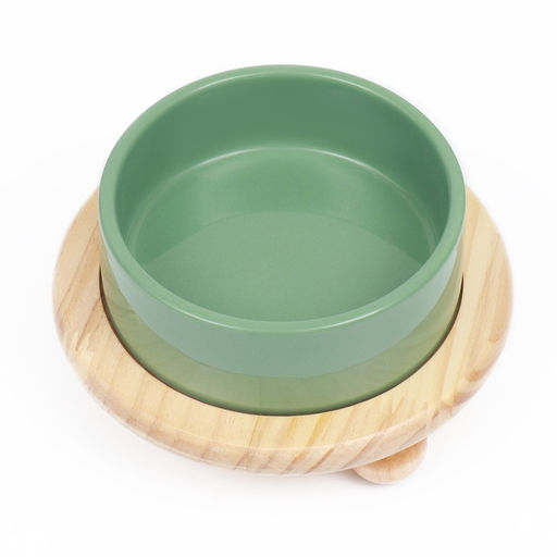 Миска керамическая на подставке 450 мл 135 см, серозеленая - Пижон фото 3