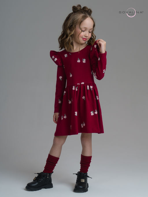Платье Фея лютики бордо - Sovalina фото 8