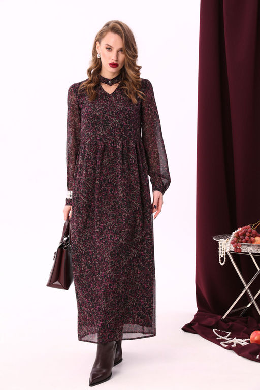 Платье NIKVA н801-2-Р винный леопард  фото 7