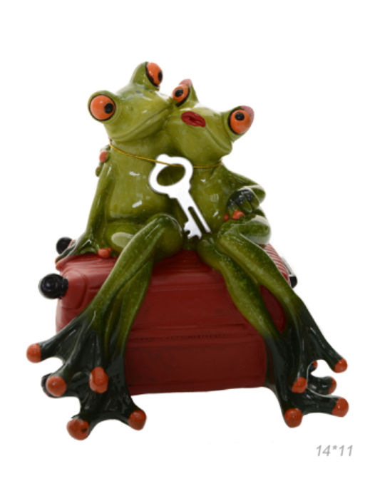 Фигурка Лягушка Влюбленные на чемодане 14 см / YX99043 /уп 16/ - Галеонтрейд фото 2
