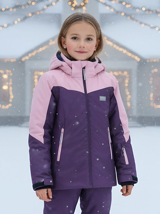 Горнолыжный костюм зимний для девочки темно-фиолетового цвета 9432TF - Valianly фото 35