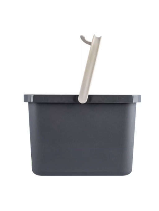 Ведро 9,5л прямоугольное Smart серый