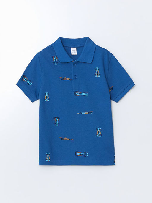 Polo Yaka Bask?l? Erkek ?ocuk Pike Ti??rt