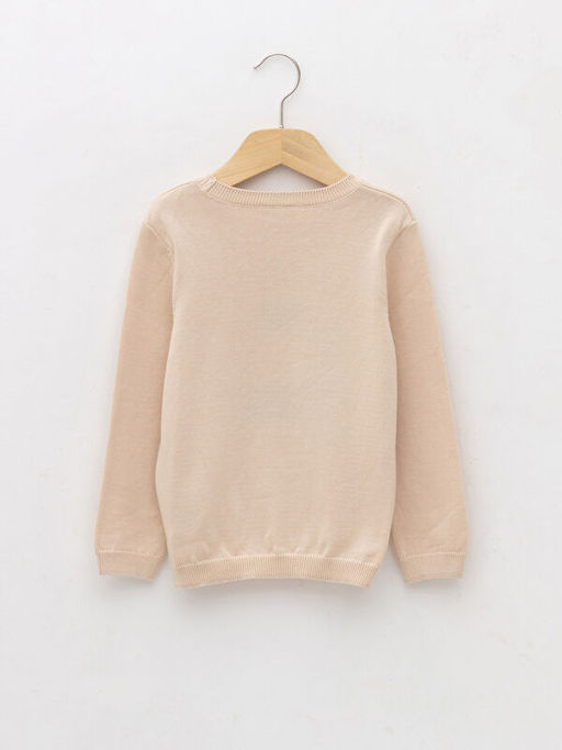 Bisiklet Yaka Desenli Pul ??lemeli Uzun Kollu K?z ?ocuk Triko Kazak - Waikiki фото 2