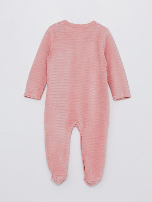 V Yaka Kadife K?z Bebek Tulum(0-12 Ay Patikli, 12 Ay+ Patiksiz) - Waikiki фото 2