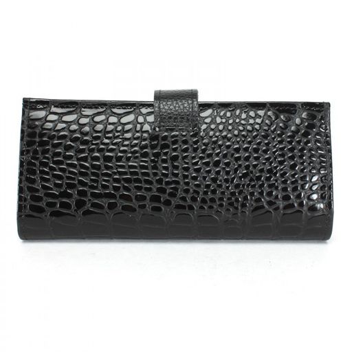 Портмоне мужское Croco-ПР-961 с хлястиком натуральная кожа 2 отд, 13 карм, черный крок/черн флотер (200/40) 232214  фото 2