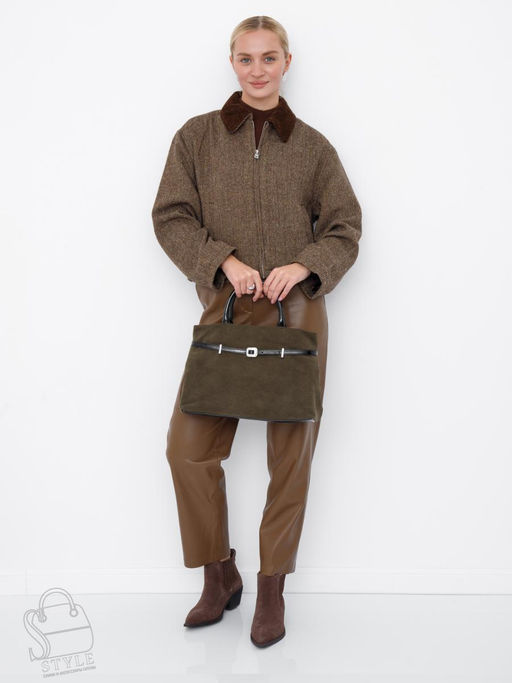 Сумка женская кожаная 91156SMS army green Velina Fabbiano-Safenta