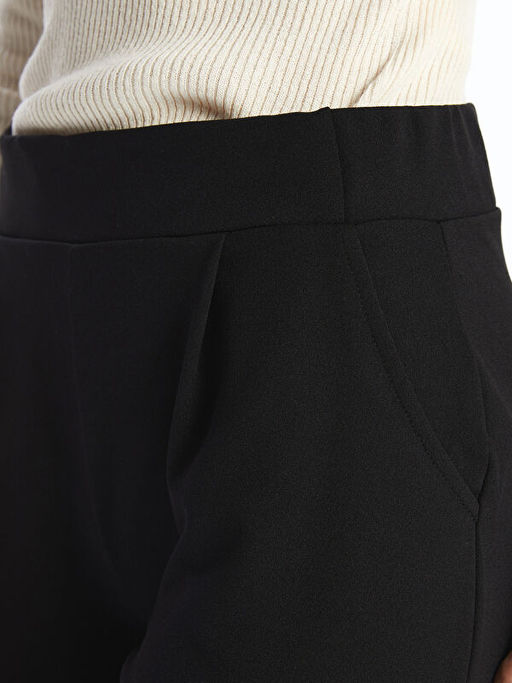 Kad?n Beli Lastikli D?z Pantolon