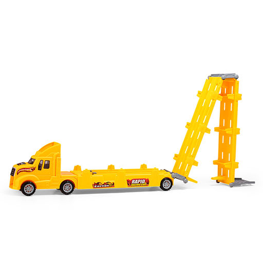 Машина "Автовоз" (цвет желтый) 4 машины в комплекте, в коробке