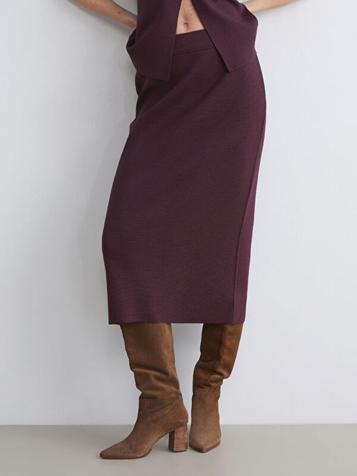 Beli Lastikli Triko Etek