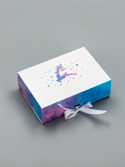Цена за 5 шт. Коробка подарочная новогодняя, складная Новогодние олени, 16?11.5?5 см - Simaland фото 3