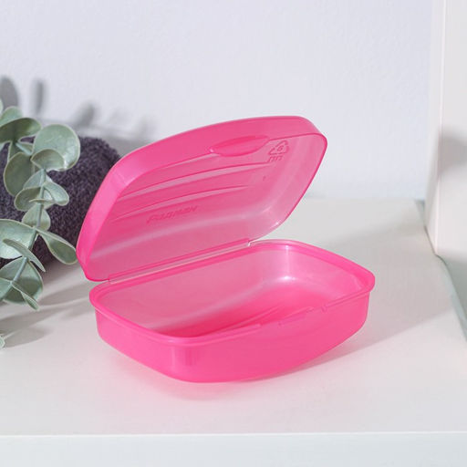 Цена за 4 шт. Мыльница с крышкой Радиан «Дорожная», пластик, 10×7×4.5 см, МИКС