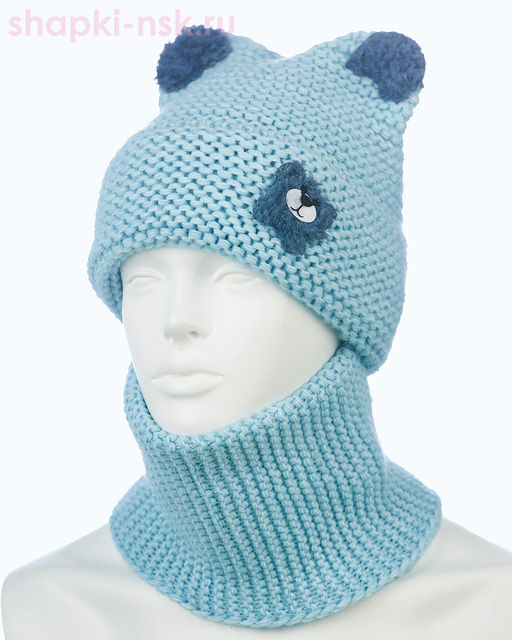 18-69-L Комплект для девочки флис (шапка+снуд) (48-52)