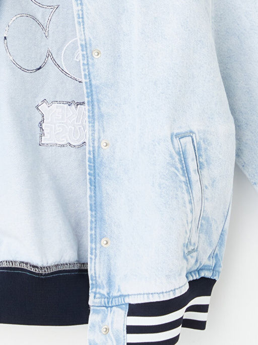 Mickey Mouse Nak??l? K?z ?ocuk Kolej Ceket - Waikiki фото 3