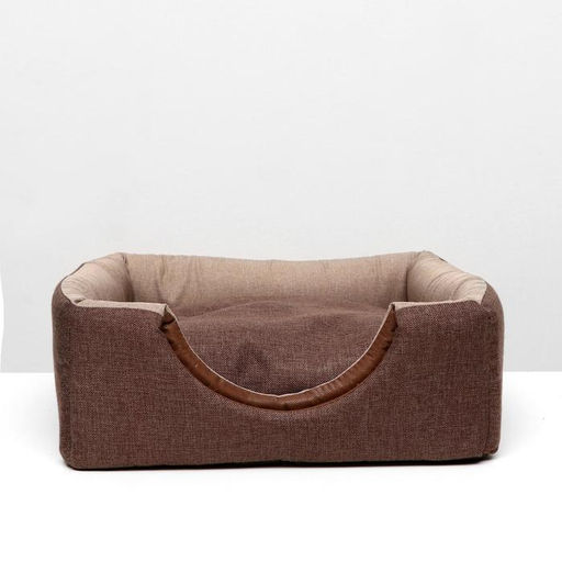 Дом трансформер Квадрат, рогожка, поролон, 43 х 42 х 34 см, бежево-коричневый - Пижон фото 12