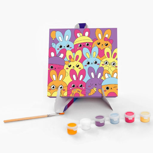 Картина по номерам на подставке Милые зайчата 15 15 см - Школа талантов фото 2