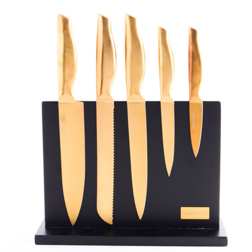 40609 Набор кухонных ножей нерж/ст + подставка дерево 6пр MB (х6) - Mayer&boch фото 2