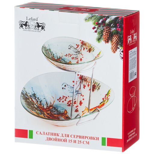 САЛАТНИК ДЛЯ СЕРВИРОВКИ ДВОЙНОЙ 15 И 25 СМ КОЛЛЕКЦИЯ ЗИМНЯЯ СКАЗКА - Lefard фото 2