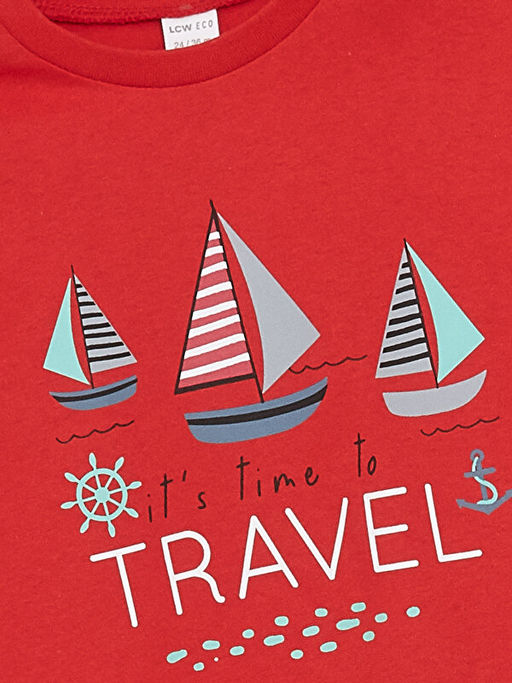 Bisiklet Yaka K?sa Kollu Bask?l? Erkek Bebek Ti??rt - Waikiki фото 2