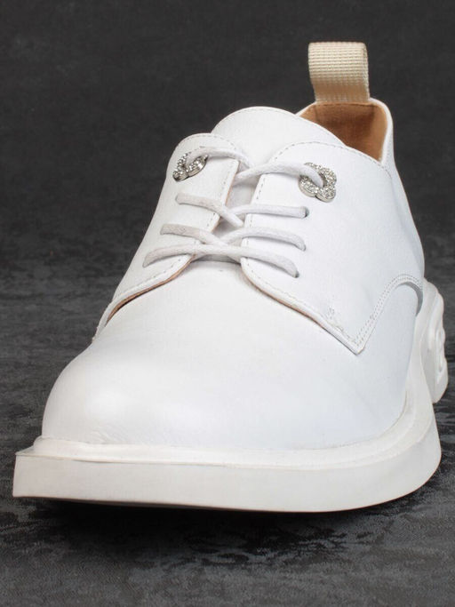 03-HP9962B WHITE Полуботинки женские (натуральная кожа)