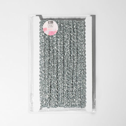 Тесьма декоративная, 6 мм, 10±1 м, цвет серебряный