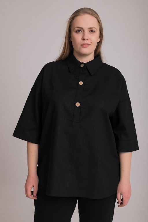 Рубашка М325046а черный - Елена фото 6