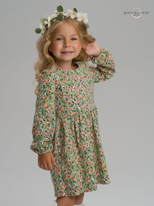 Платье Моана цветочки на хаки - Sovalina фото 26