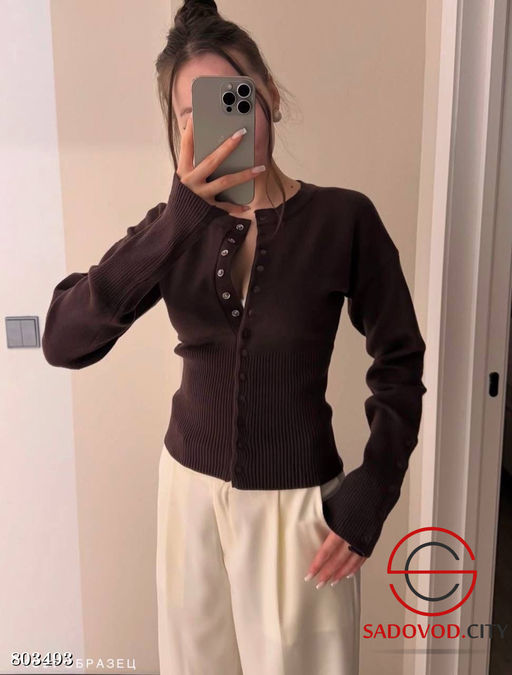 лонгслив на кнопках из плотного вязаного трикотажа - Bruno фото 20