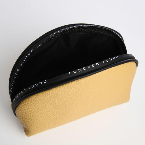 Косметичка-сумка п/ов L-б/н, 20*8*13, отд на молнии, под кожу, бежевый - Simaland фото 3