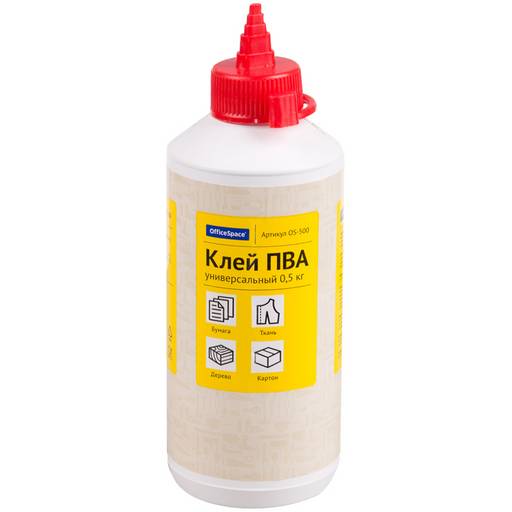 Клей ПВА "OfficeSpace" 500гр. (OS-500) с дозатором