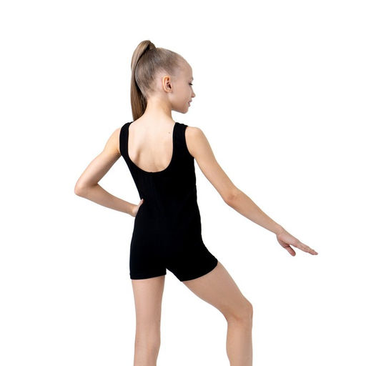 Купальник гимнастический Grace Dance, с шортами, на широких бретелях, р. 32, цвет чёрный  фото 4
