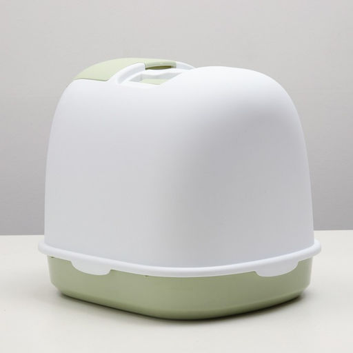 Туалет закрытый с совком, 47 х 40 х 39 см, бело-зеленый - Пижон фото 3