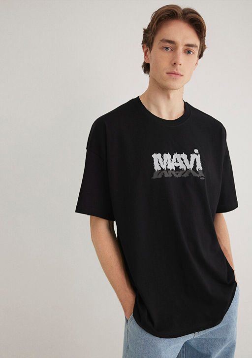 Mavi Logo Bask?l? Siyah Tisort  фото 2
