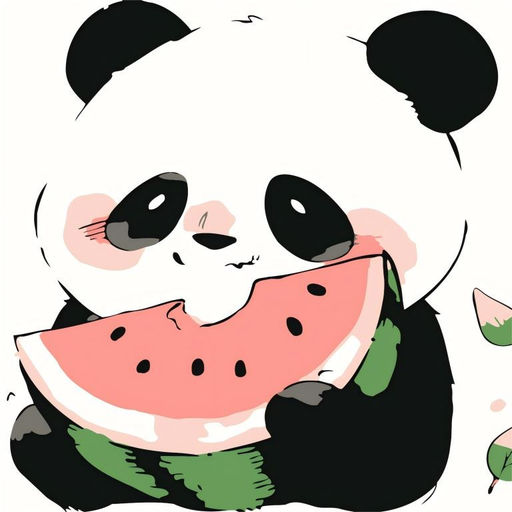 Картина по номерам на подрамнике Draw Me! Panda with watermelon, (20*20 см)