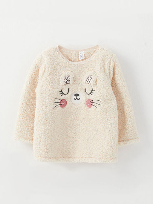 Bisiklet Yaka Uzun Kollu Nak?? Detayl? K?z Bebek Polar Pijama Tak?m? - Waikiki фото 2