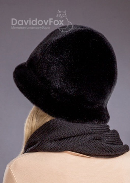 Шапка Шляпка экомех капор блэк