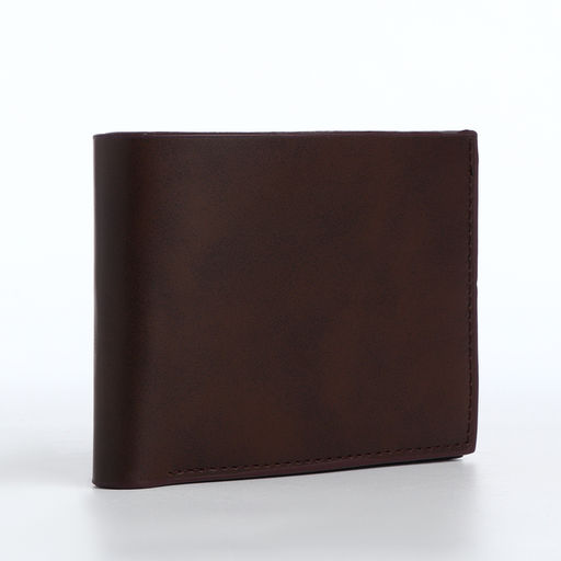 Портмоне мужское без застёжки, отдел для карт, монет, коричневое